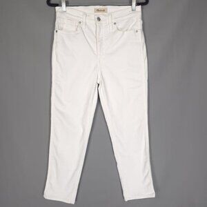 MADEWELL Women’s‎ STOVEPIPE White Jeans High Rise Crop Size 28